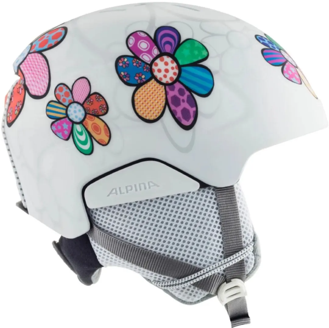 Alpina Kids Pizi Patchwork Flower Skihelm - 55cm - Wit - afbeelding 3 van 6