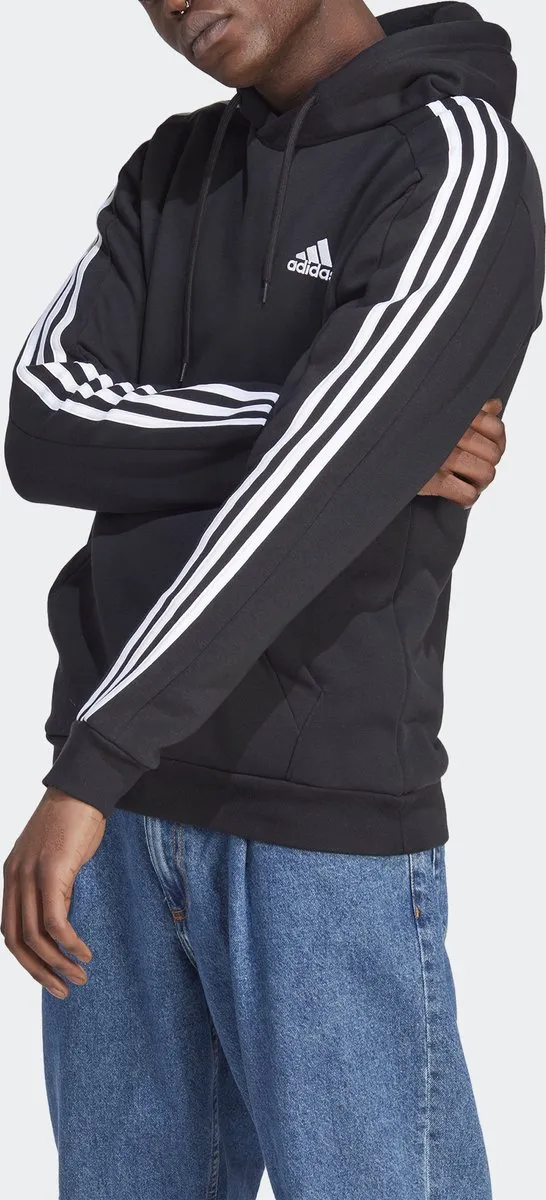 adidas Sportswear Essentials Fleece 3-Stripes Hoodie M - Zwart