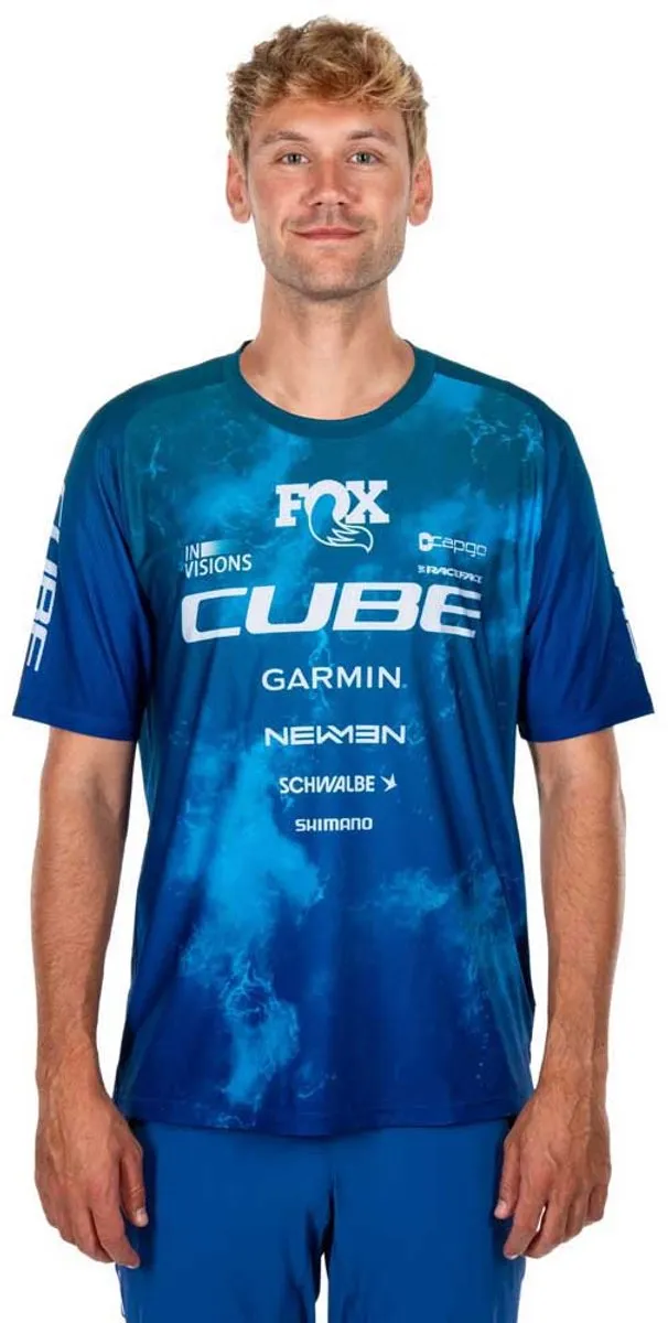 Cube Actionteam Enduro Trui - M - Blauw/ Groen