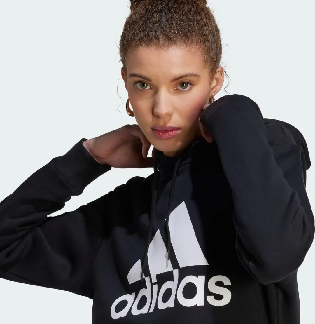 adidas Essentials Big Logo Fleece Hoodie HZ2984 - Zwart - XS