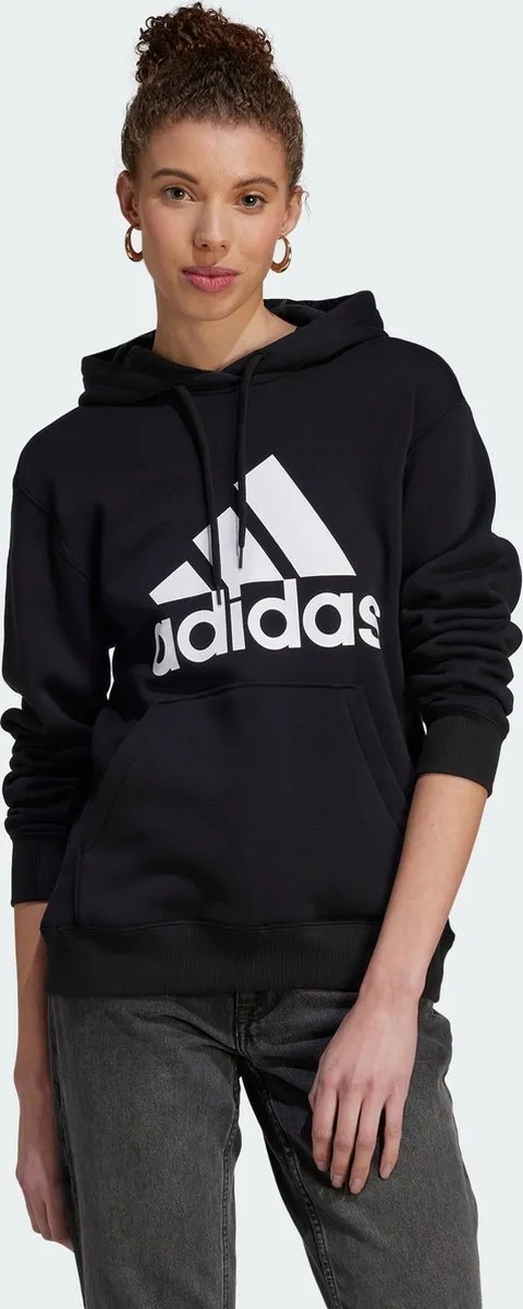 adidas Essentials Big Logo Fleece Hoodie HZ2984 - Zwart - XS