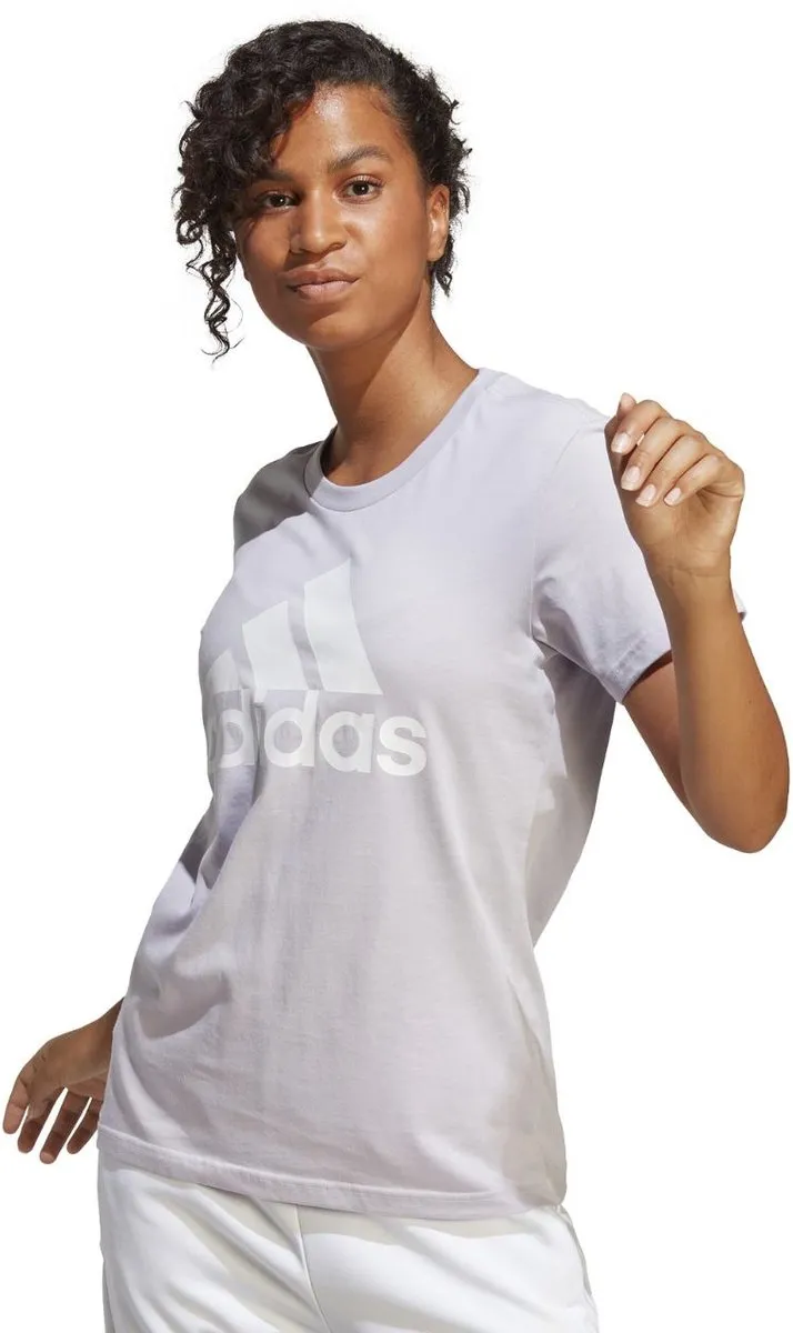 adidas Essentials Logo Tee Dames - Paars - Maat S