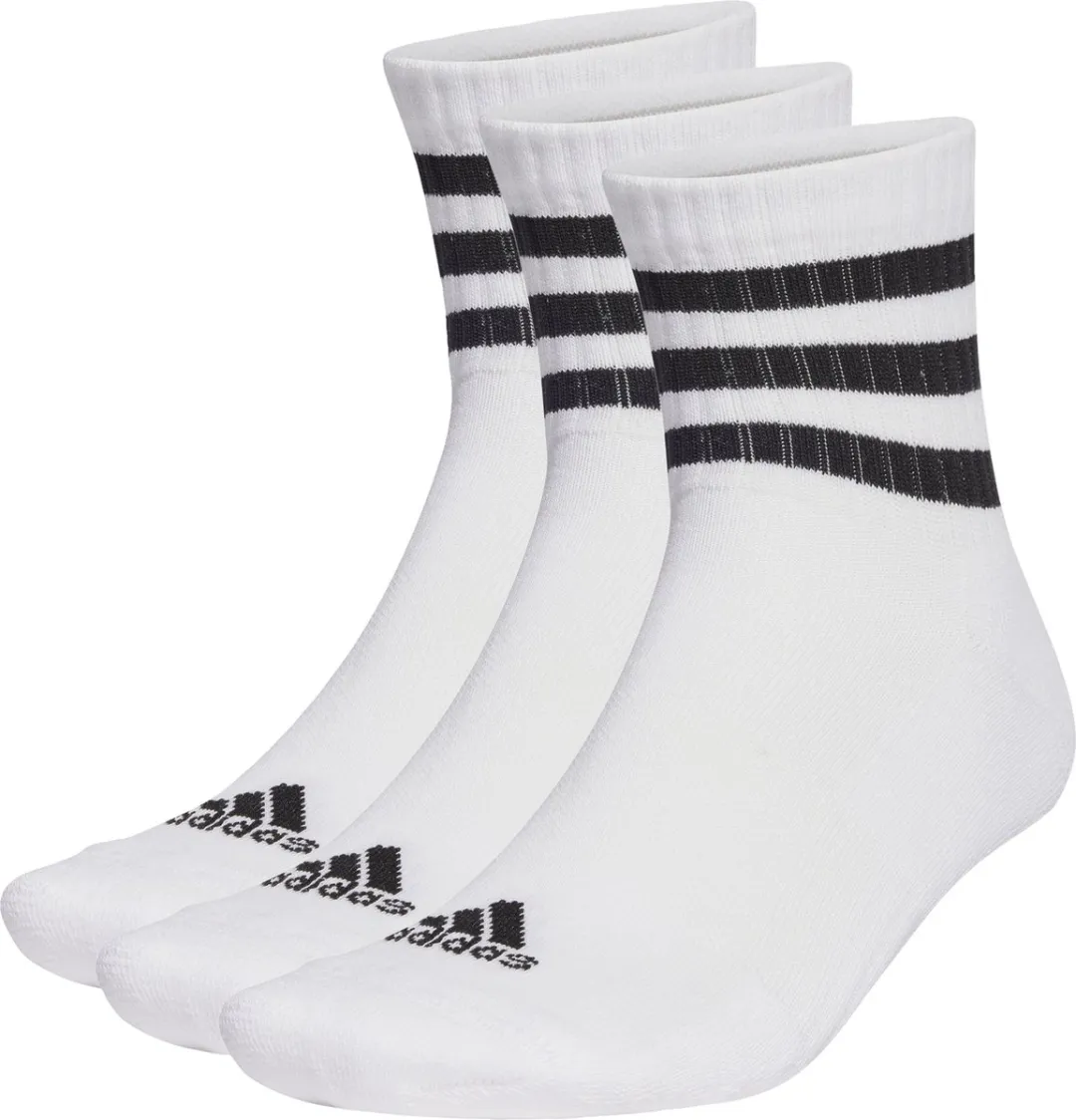 Adidas 3-Stripes Cushioned Korte Sokken 3 Paar