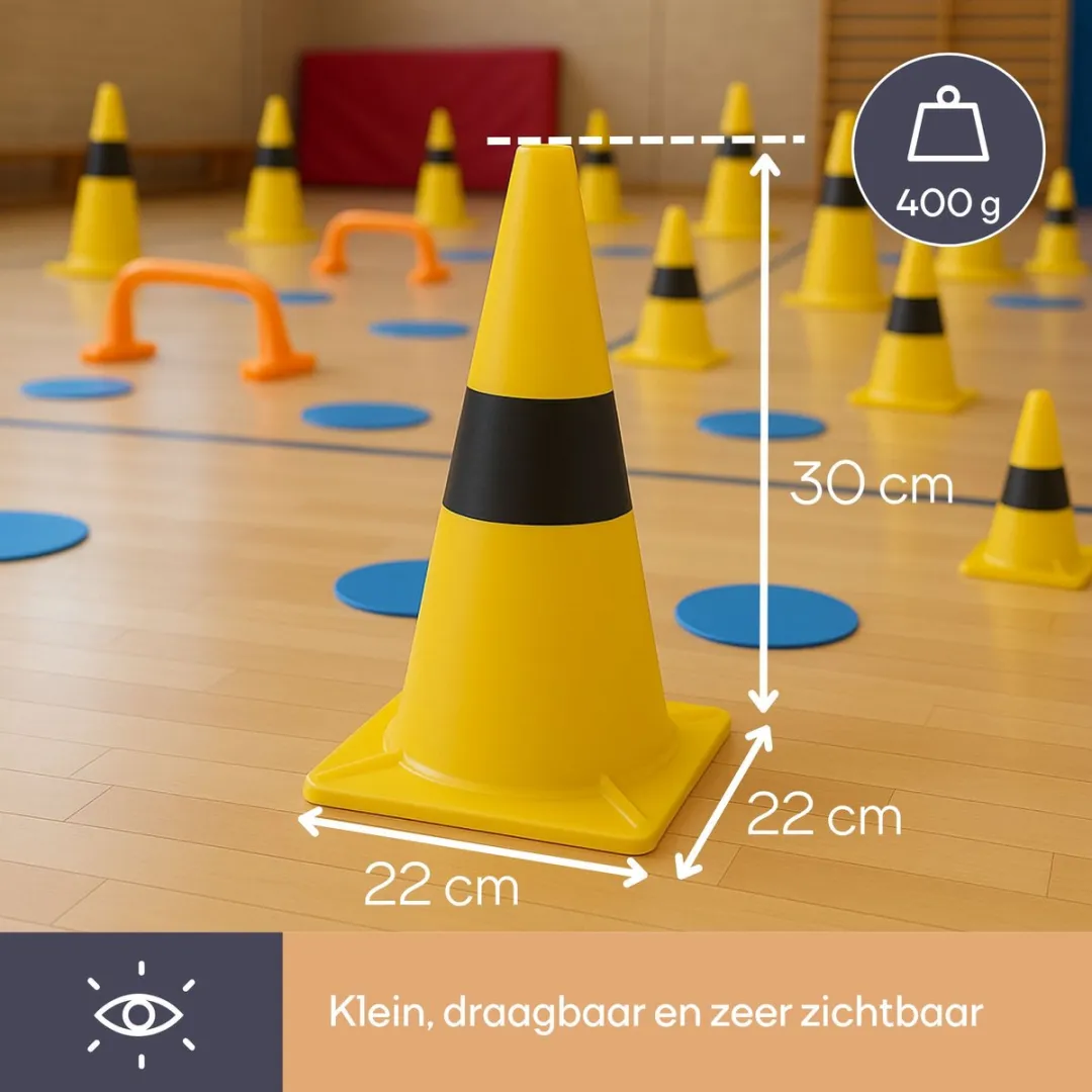 Perel Afzetkegel 30cm - Zwart/Geel
