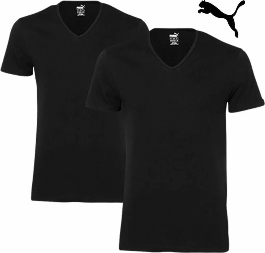 PUMA Basic 2P V-Neck Sportshirt Heren M - Wit