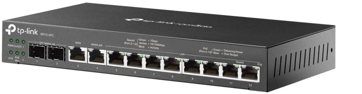 TP-Link Omada ER7212PC 3-in-1 Router Switch PoE+ - 12x 1Gbps LAN