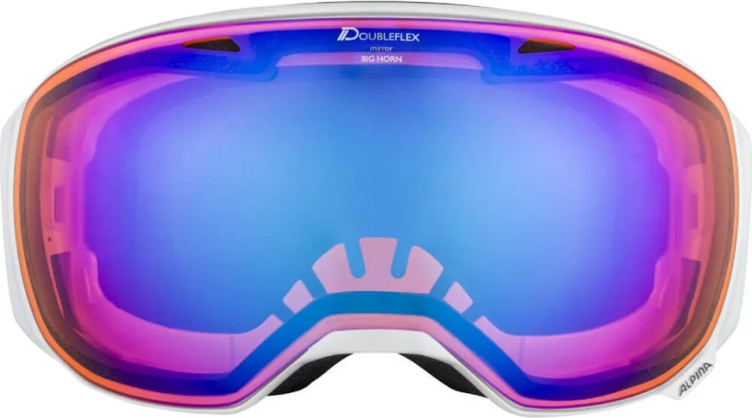 Alpina Big Horn Q-LITE Skibril - Blauwe Lens - Wit