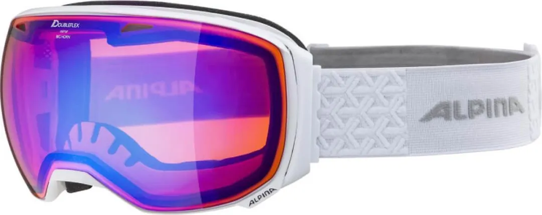 Alpina Big Horn Q-LITE Skibril - Blauwe Lens - Wit