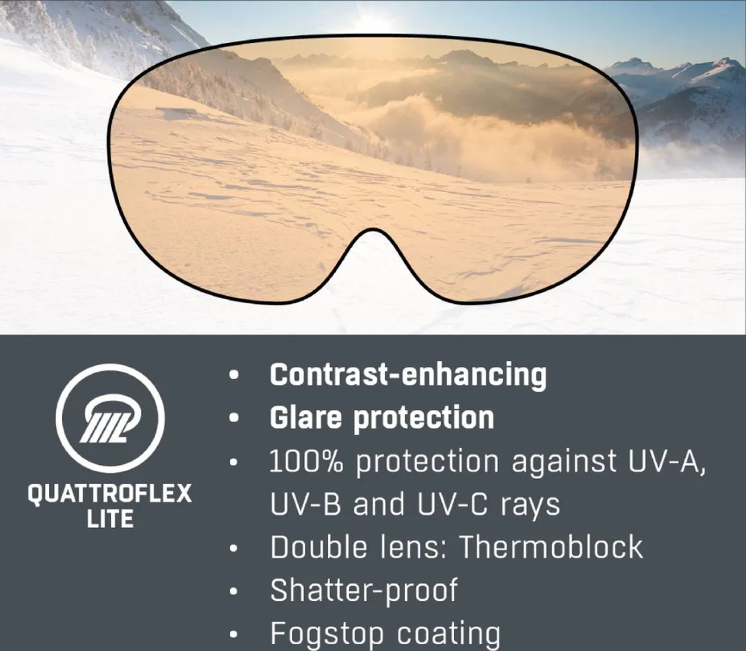 Alpina Big Horn Q-LITE Skibril - Blauwe Lens - Wit