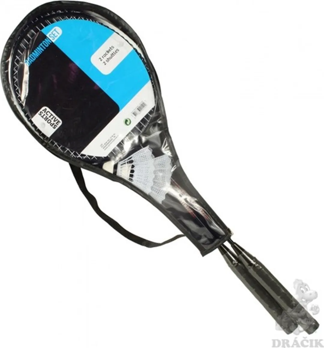 Johntoy Badmintonset 20140 - Grijs/Zwart - 2 rackets + shuttles