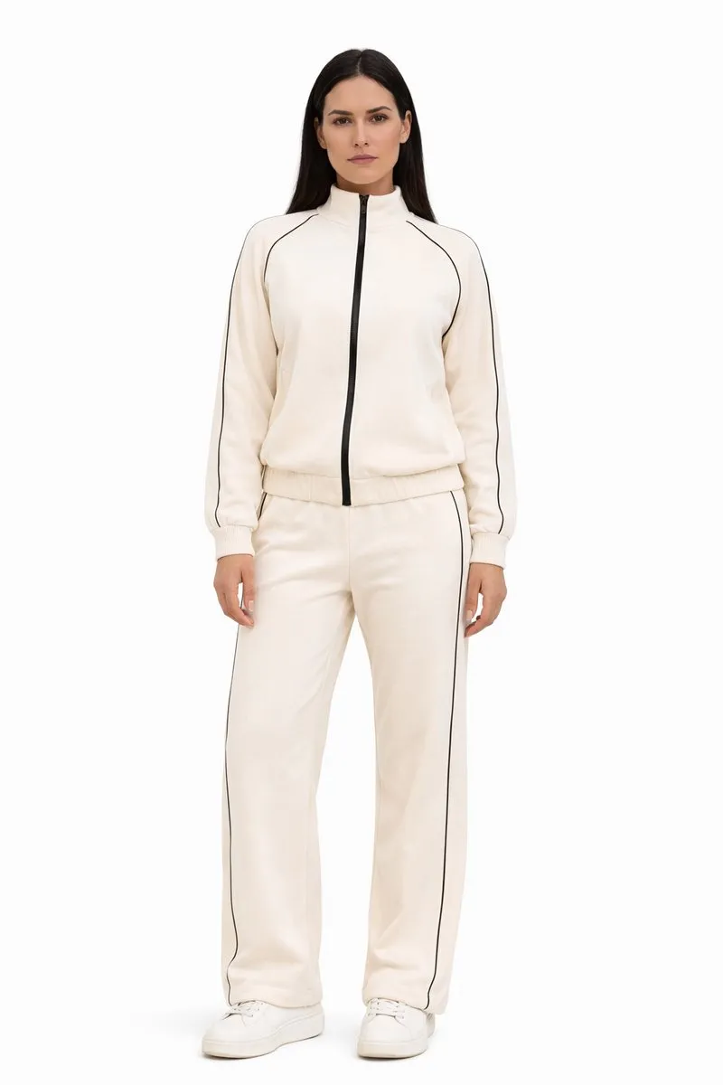 RedParrot Trendy Joggingpak Dames - Wit/Beige - S