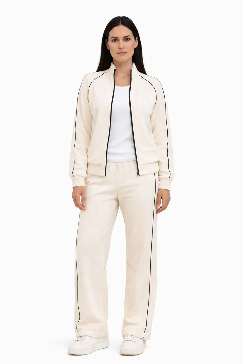 RedParrot Trendy Joggingpak Dames - Wit/Beige - S