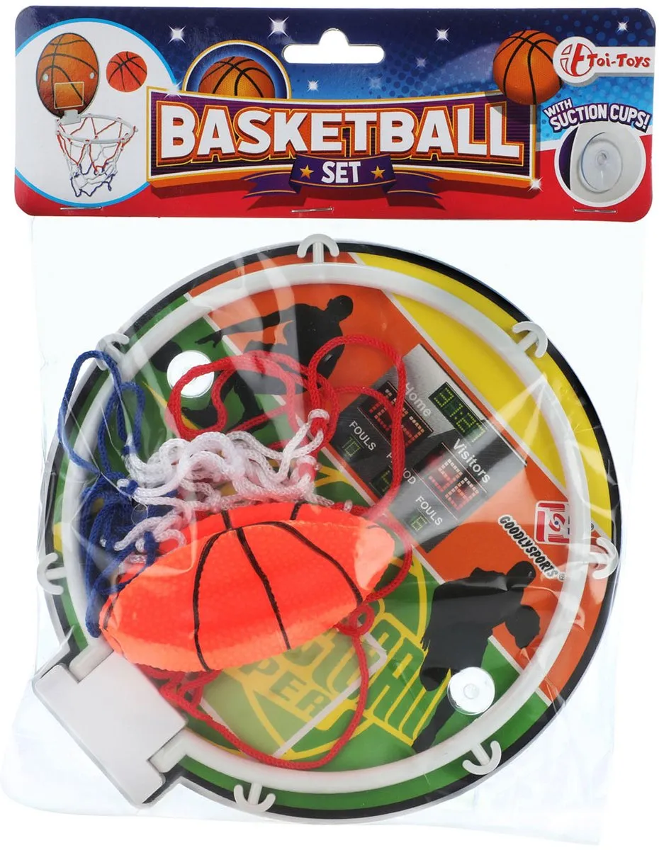 Toi-Toys Mini Basketbalset 16cm - Multicolor