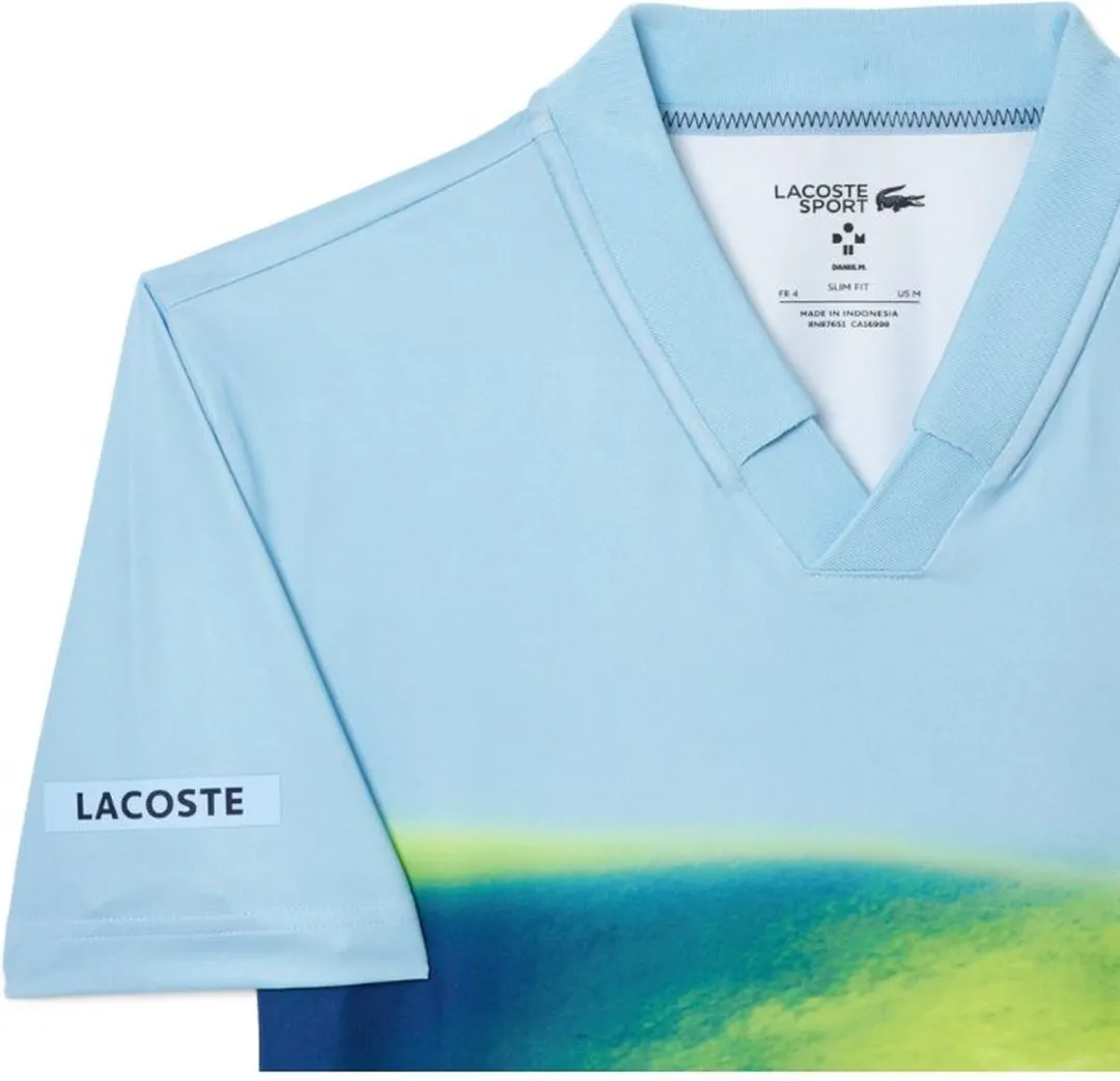Lacoste Heren Polo Sport Danill Medvedev - M - Blauw