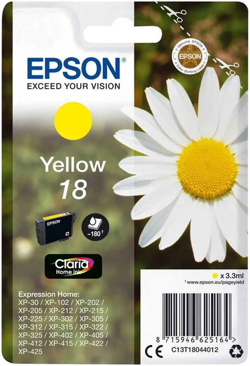 Epson 18 Geel Inktcartridge - 180 Stuks