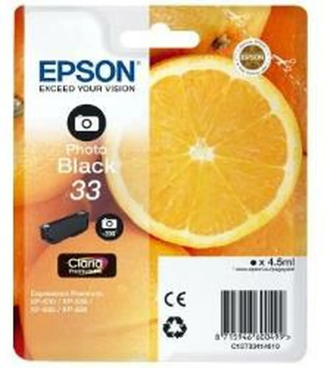 Epson C13T33414010 Foto Zwart Inktcartridge - 200 Pagina's