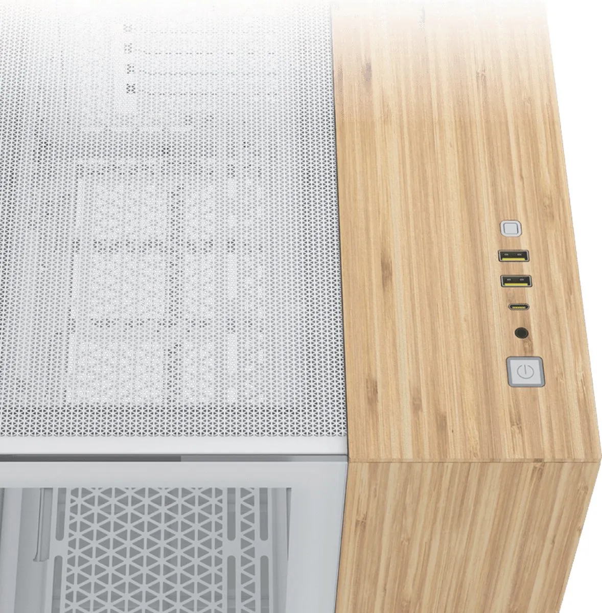 Corsair CC-9011288-WW Midi Tower - Bamboe/Wit