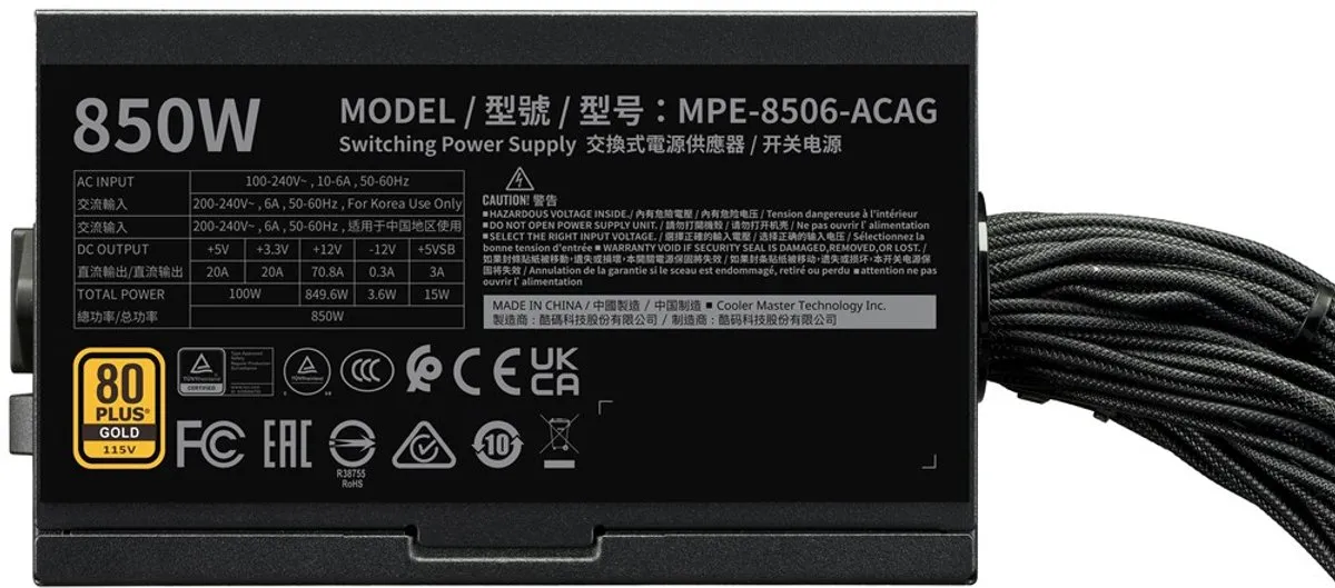 Cooler Master MWE Gold 850 V3 850W - MPE-8506-ACAG-BEU