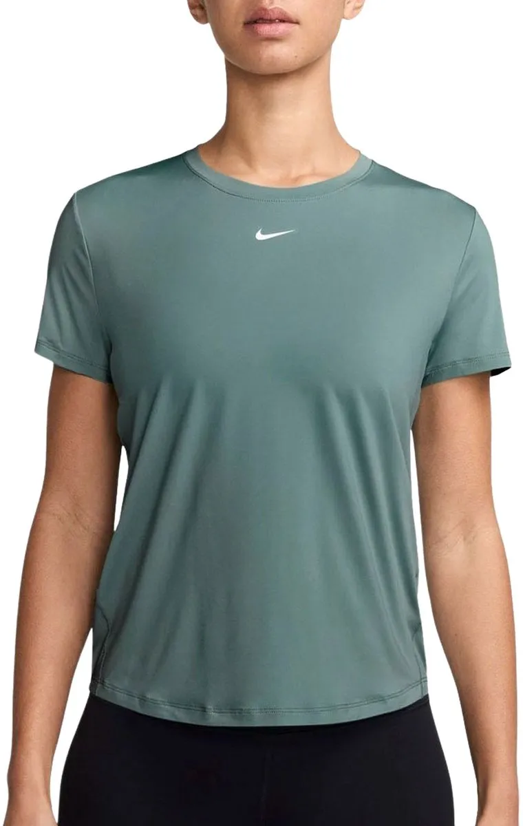 Nike One Classic Dri-FIT Shirt Dames - S - Olijfgroen
