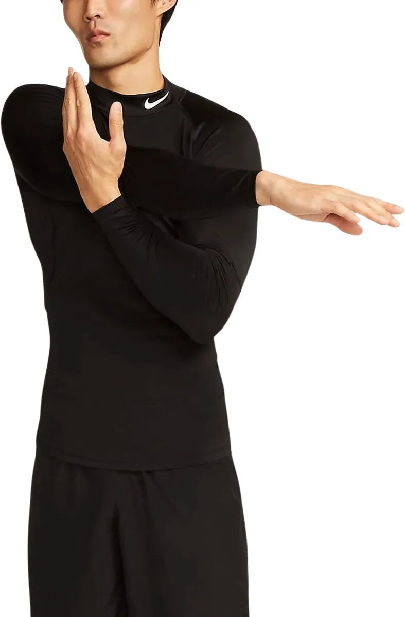 Nike Pro Dri-FIT Mock LS Shirt - Maat L - Zwart