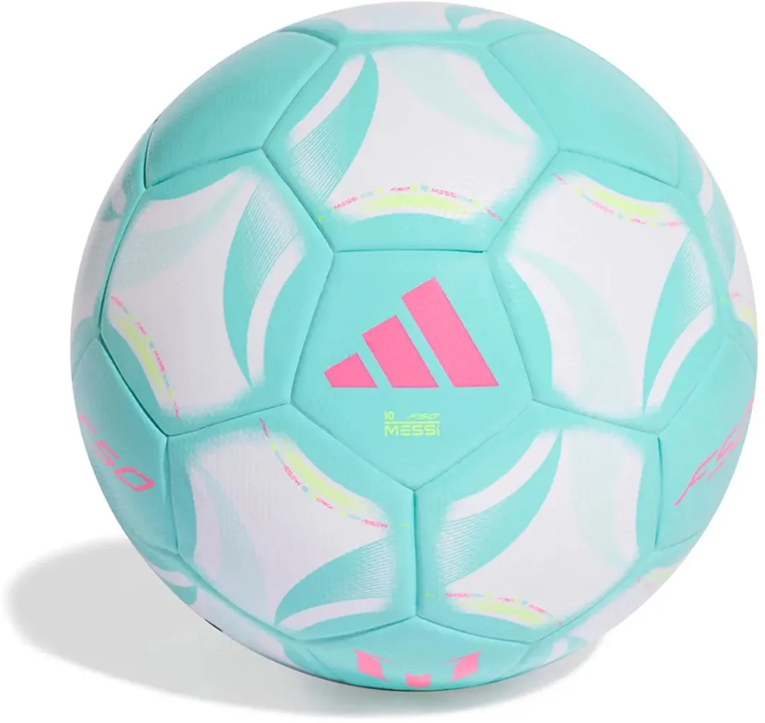 Adidas Messi League Voetbal - Maat 5 - Wit/Rozelichtgroen/lichtblauw