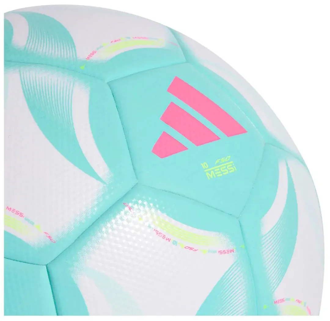 Adidas Messi League Voetbal - Maat 5 - Wit/Rozelichtgroen/lichtblauw