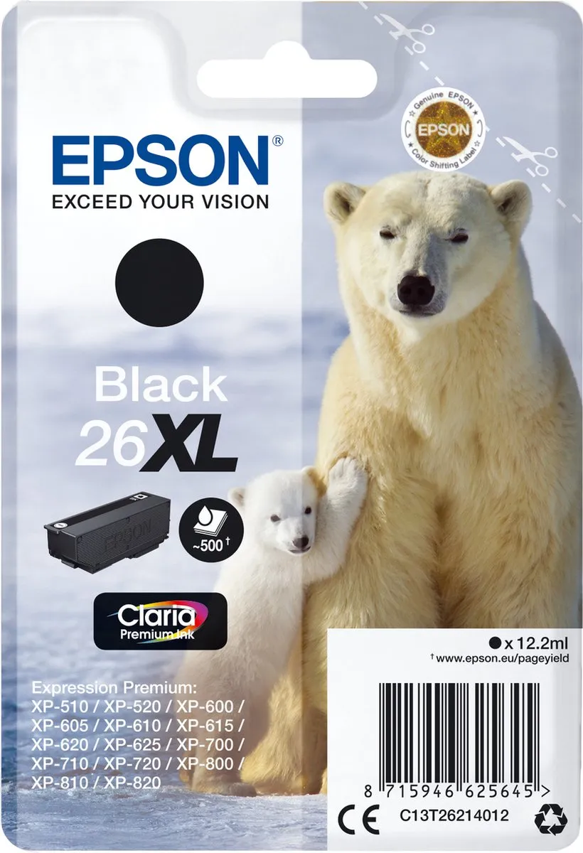 Epson 26XL T2621 Inktcartridge