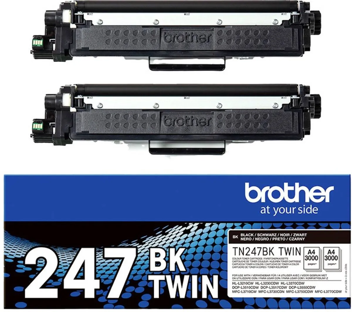 Brother TN-247BKTWIN Tonercartridge - 2 Stuks Zwart