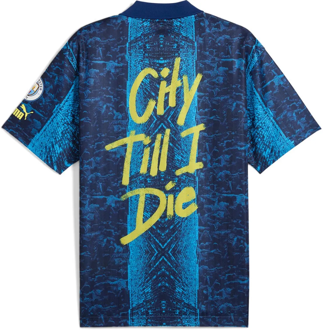 PUMA Manchester City FC Energy+ Retro T-shirt - M - Bright Aqua/Blazing Blue