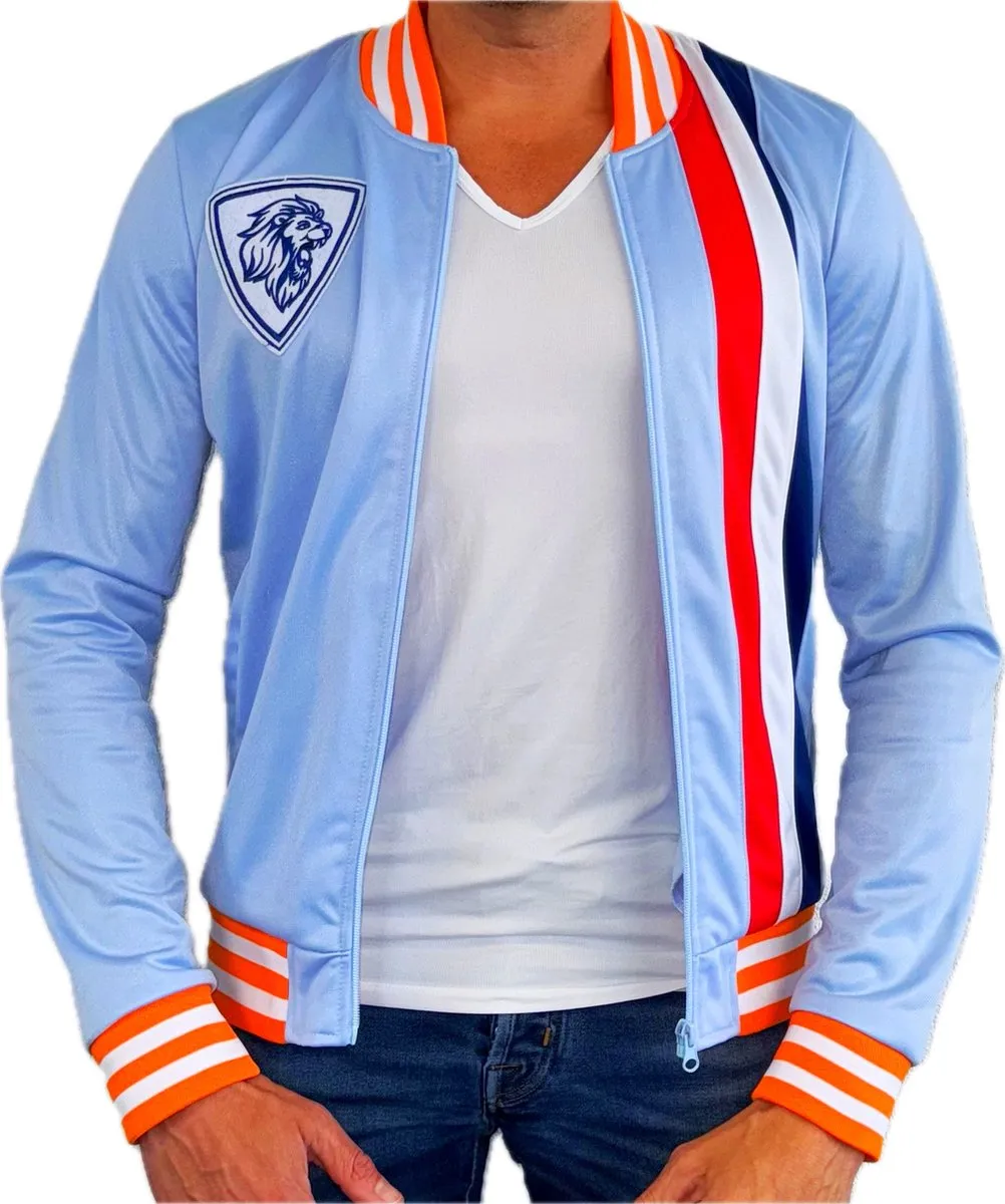 Caliber WK Jack Heren Retro Trainingsjas - Maat L - Rood/Wit/Blauw