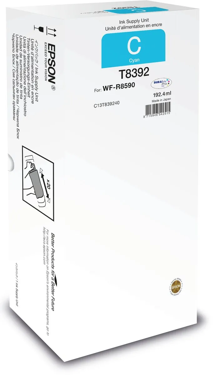 Epson XL C13T839240 Cyaan Cartridge - 20.000 pagina's