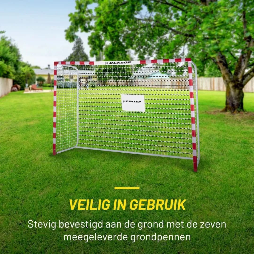 Dunlop Voetbaldoel 300x200x110cm - Metaal - Rood
