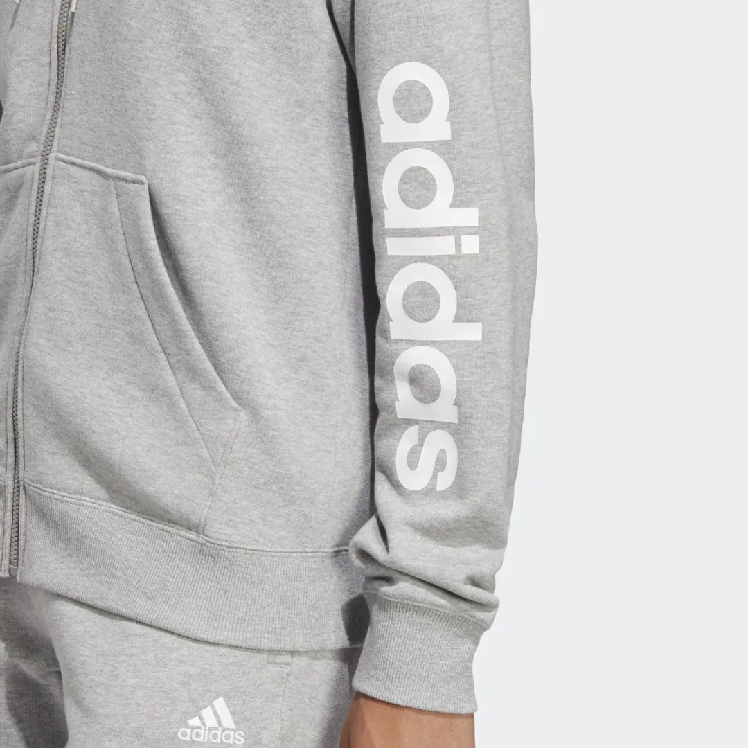 adidas Sportswear Essentials Linear French Terry Ritshoodie IC6866 - Grijs S