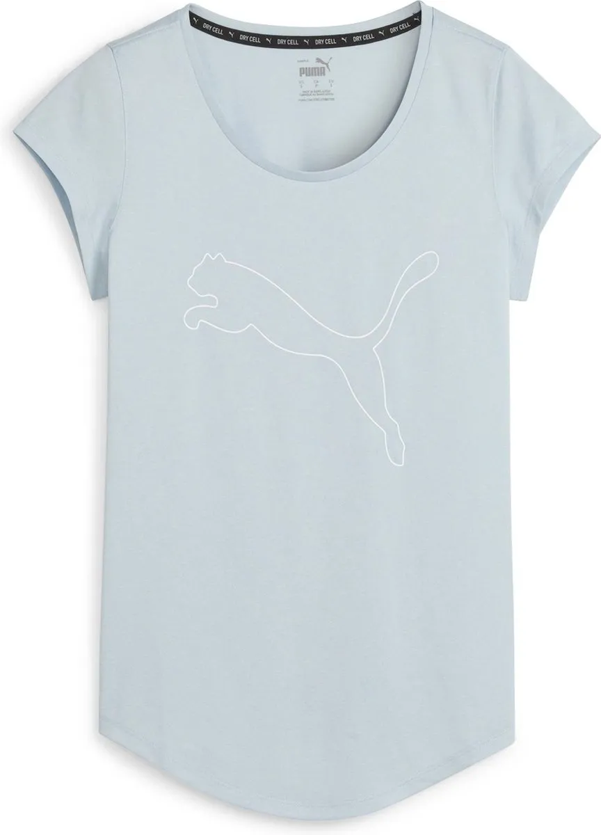 PUMA Performance Heather Cat Tee W - Dames Sportshirt XS - Turquoise Surf Heather
