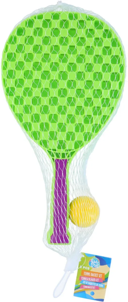 Eddy Toys Tennisset 3 Stuks - 2 Rackets + Bal - Meerkleurig - afbeelding 2 van 5