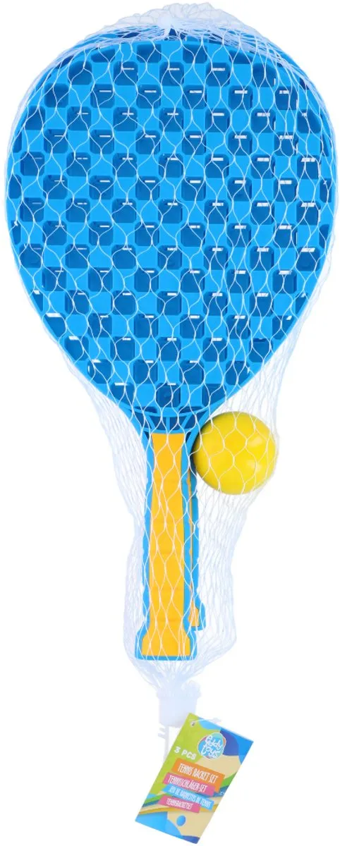 Eddy Toys Tennisset 3 Stuks - 2 Rackets + Bal - Meerkleurig - afbeelding 3 van 5