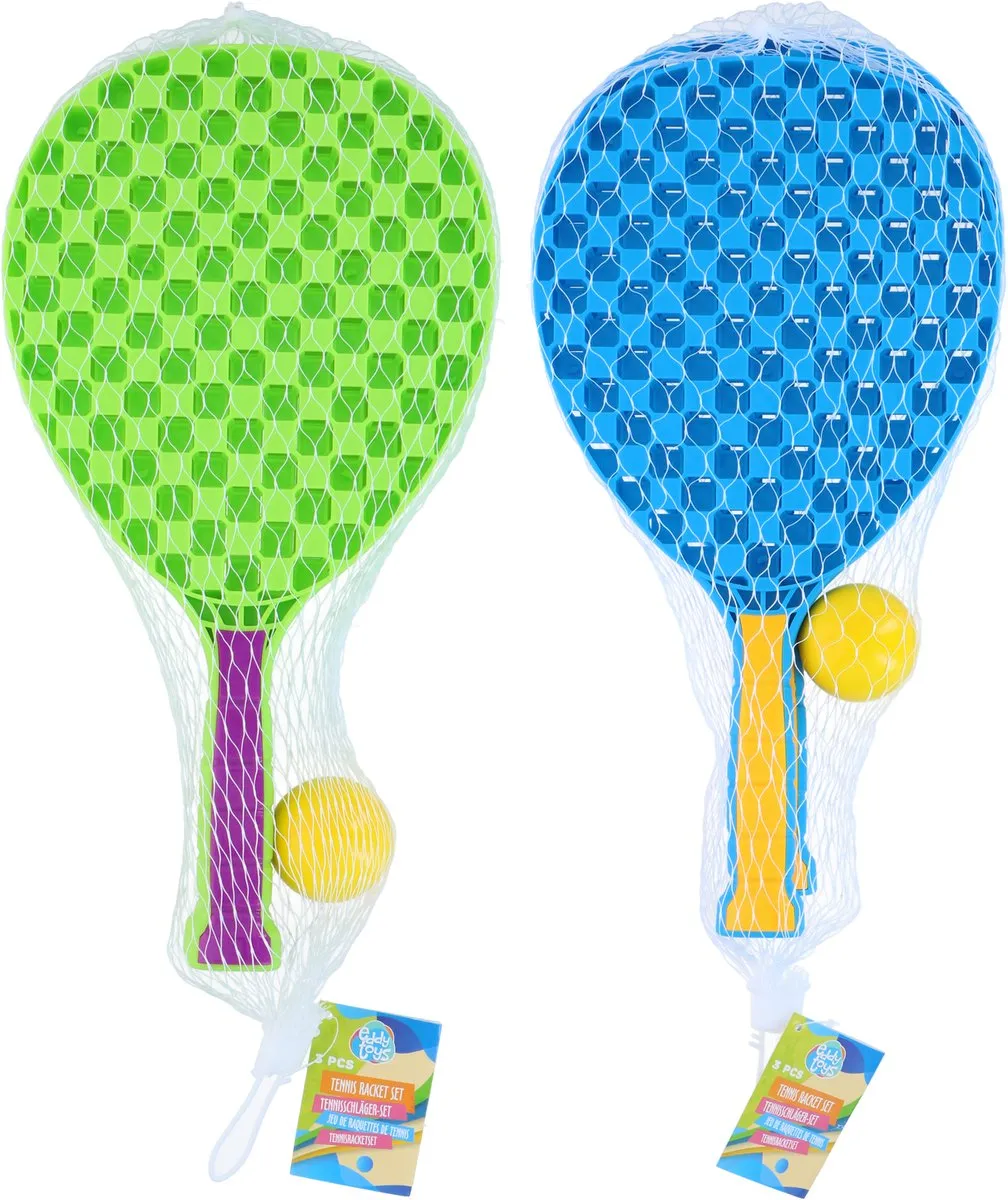 Eddy Toys Tennisset 3 Stuks - 2 Rackets + Bal - Meerkleurig - afbeelding 5 van 5