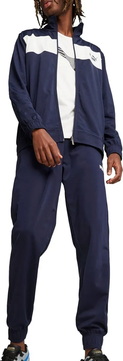 PUMA Poly Suit Heren Trainingspak Donkerblauw S