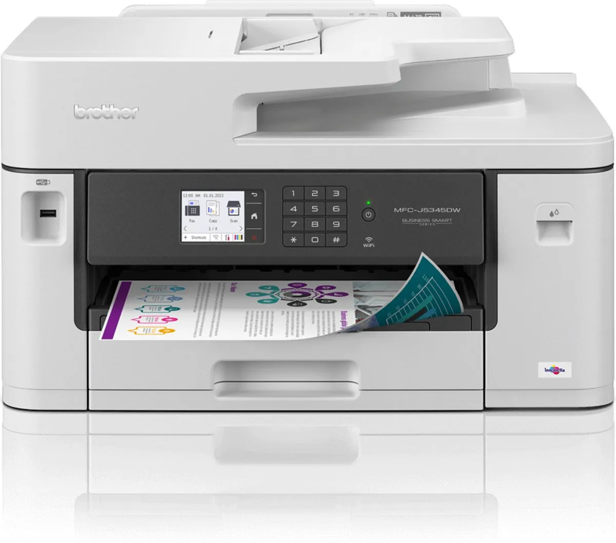 Brother MFC-J5345DW A3 Inkjetprinter - 250 Vel - 28 ppm - Wit/Zwart