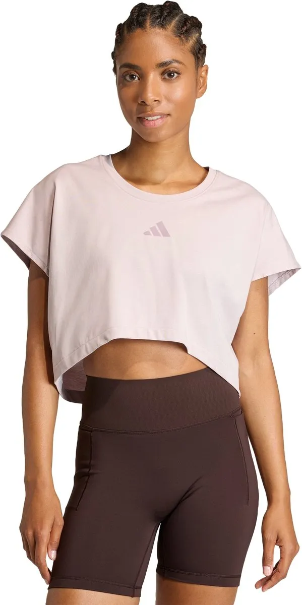adidas Performance PrimeLift Korte Boxy 3-Stripes Workouttanktop KE8052 - Paars