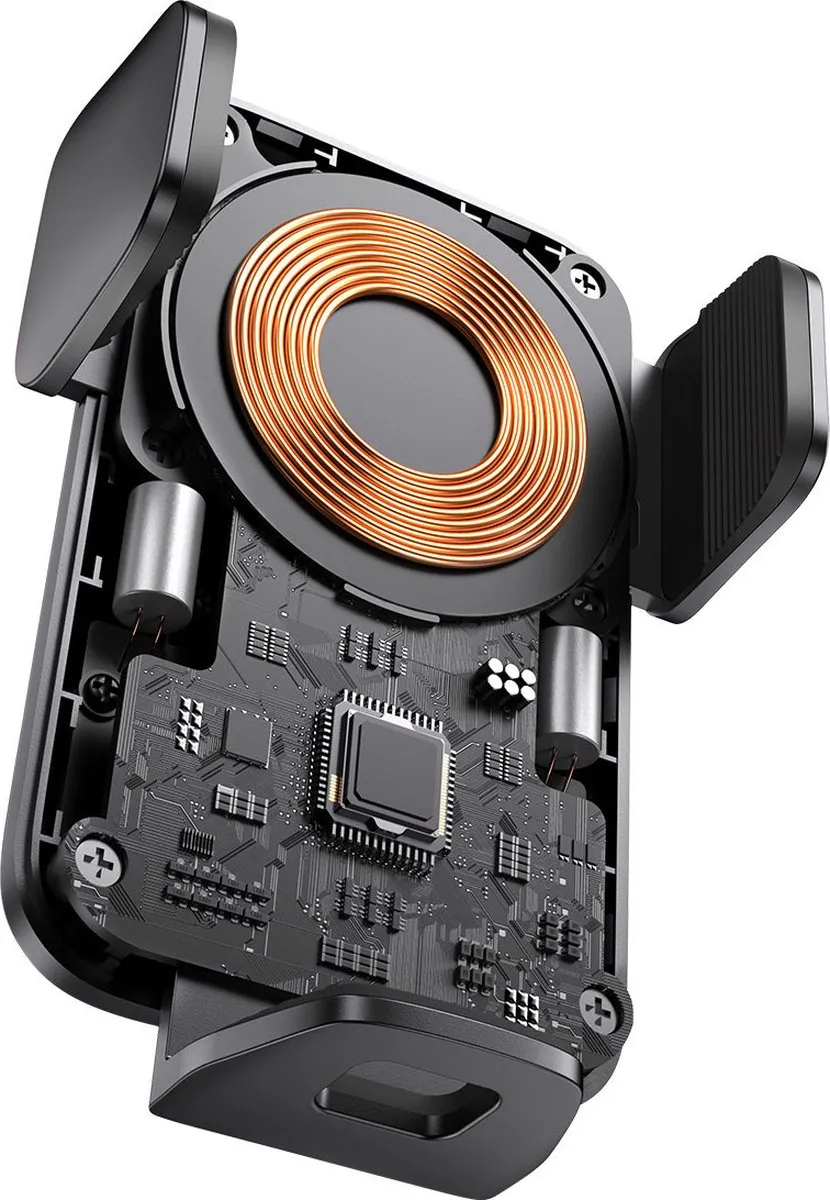 Baseus Wisdom Telefoonventilatierooster - Draadloos opladen 15W - Zwart