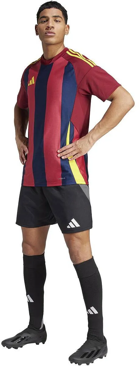 Adidas Striped 24 Shirt Heren - S - Bordeaux/Navy/Geel