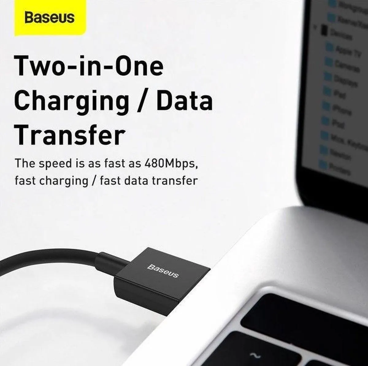 Baseus Superior Series CATLYS-C01 USB-C naar Lightning Kabel 2m - Zwart