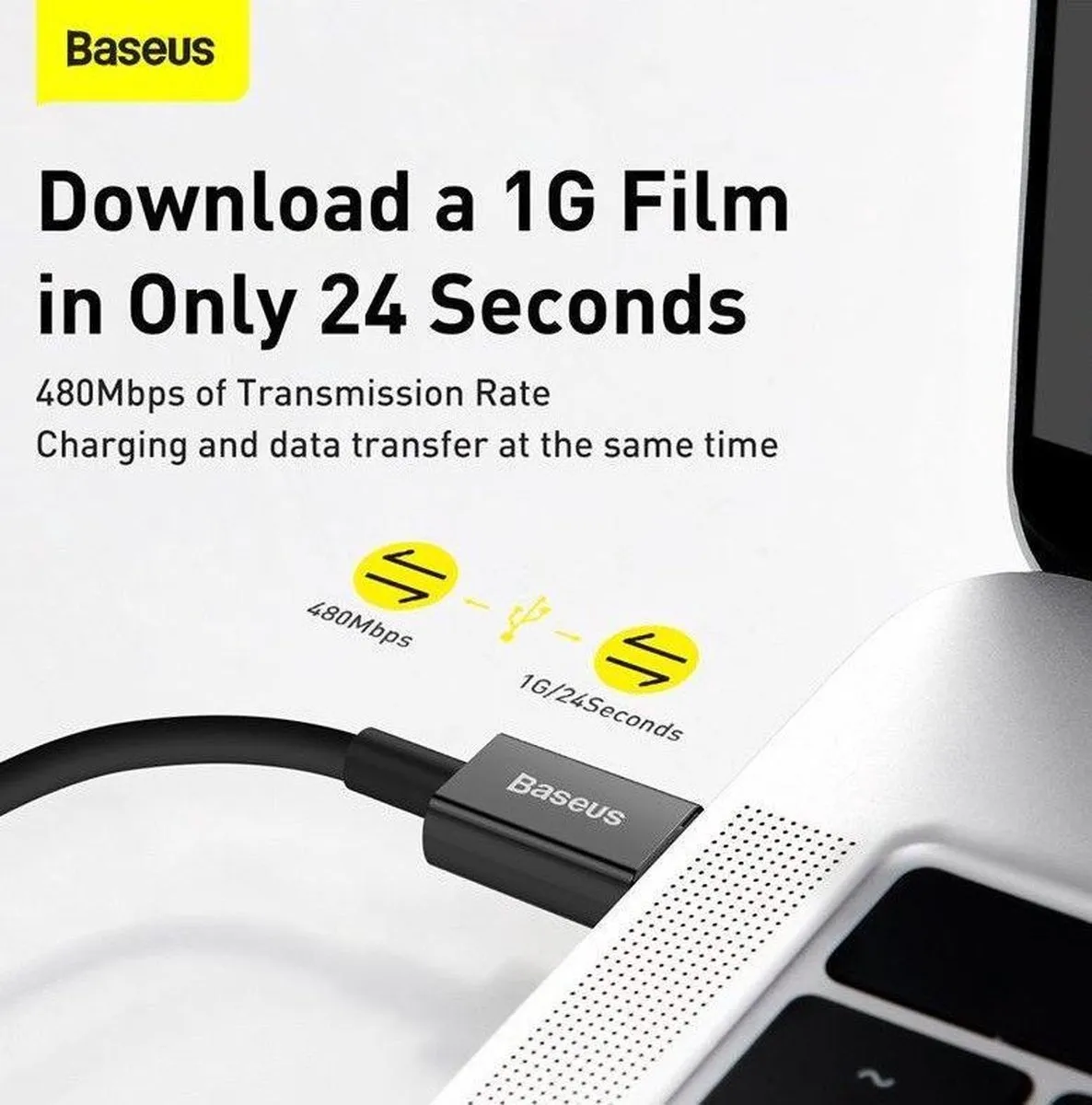 Baseus Superior Series CATLYS-C01 USB-C naar Lightning Kabel 2m - Zwart