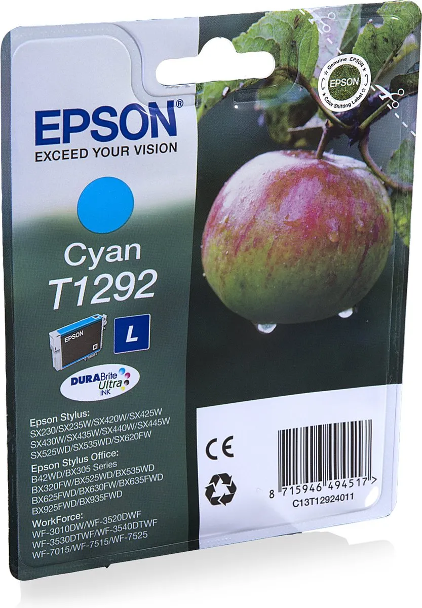 Epson T1292 Cyaan Inktcartridge - 7ml - o.a. SX230/SX420