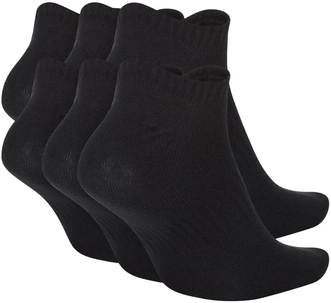 Nike Everyday No-Show Sokken - 6 Stuks - Zwart