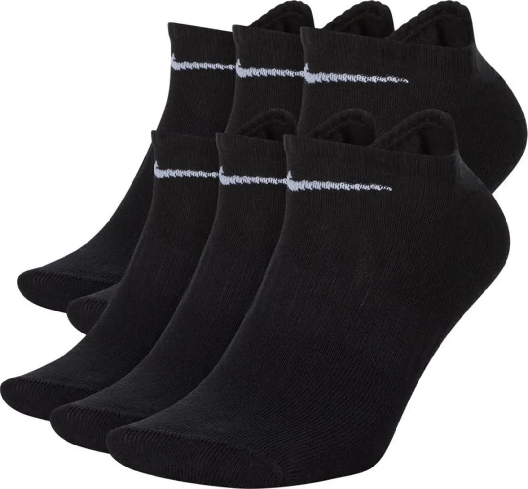Nike Everyday No-Show Sokken - 6 Stuks - Zwart