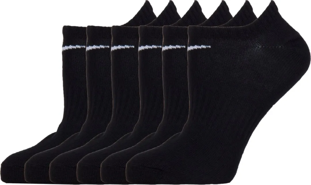 Nike Everyday No-Show Sokken - 6 Stuks - Zwart