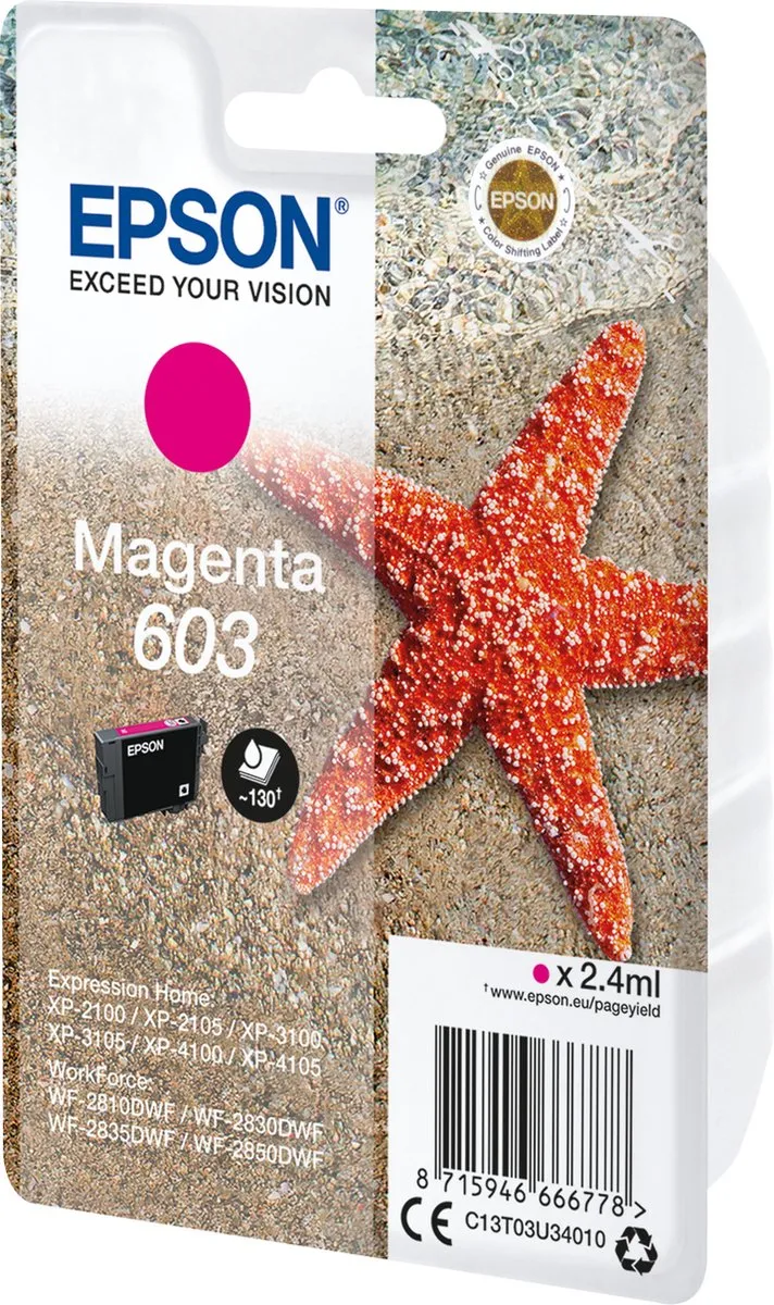 Epson 603 Magenta Inktcartridge - 24ml