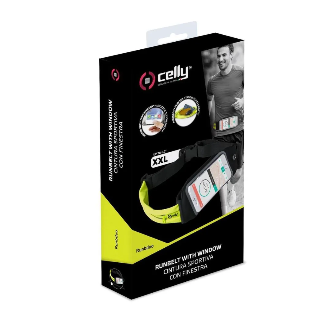 Celly Sport Heupband 8021735731214 - Telefoonhouder tot 6.5" - Zwart/Geel